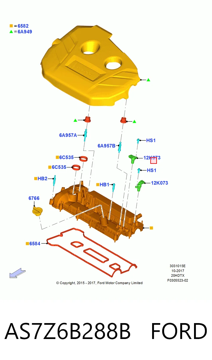 AS7Z6B288B Ford Датчик распределительного вала