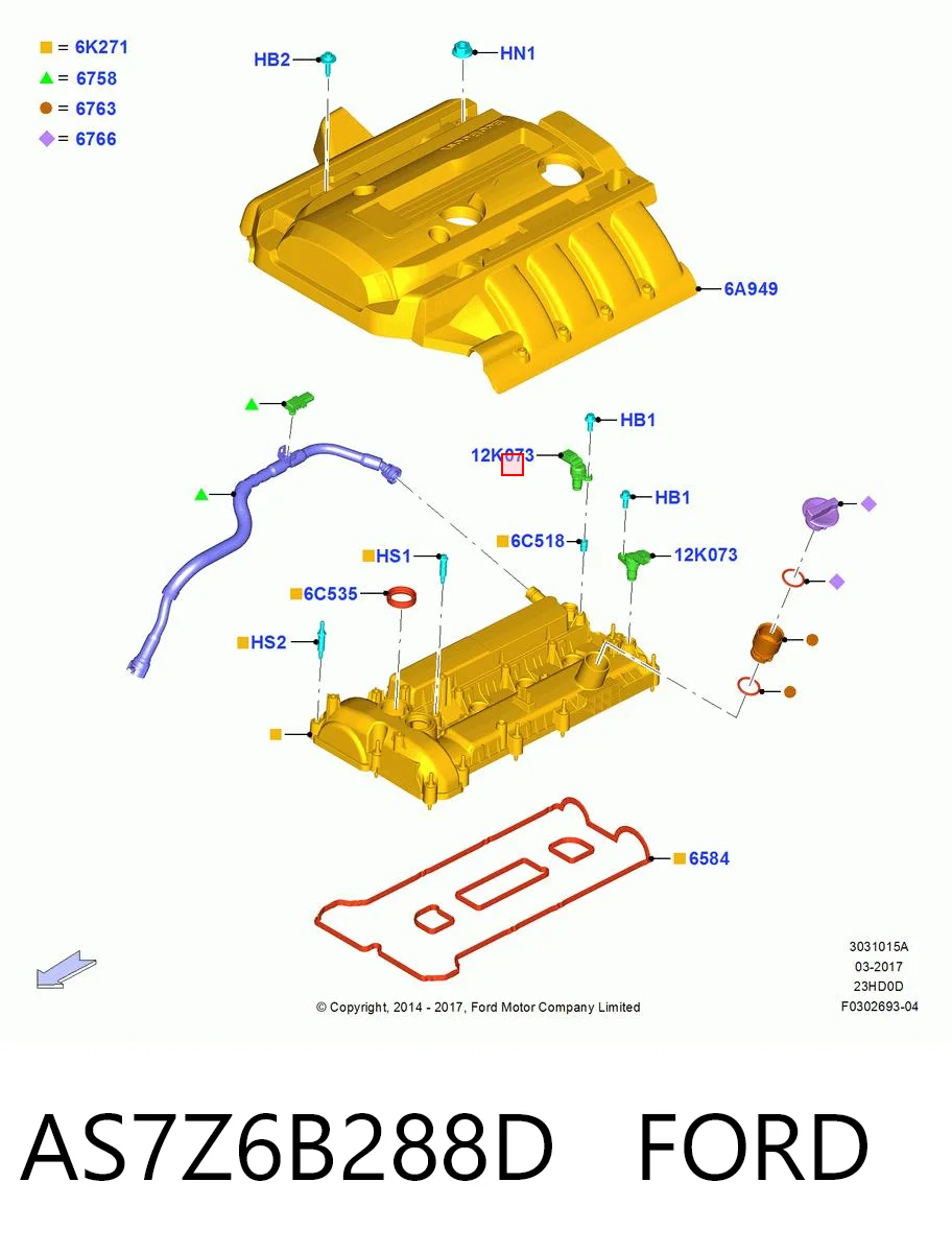 AS7Z6B288D Ford Датчик распределительного вала