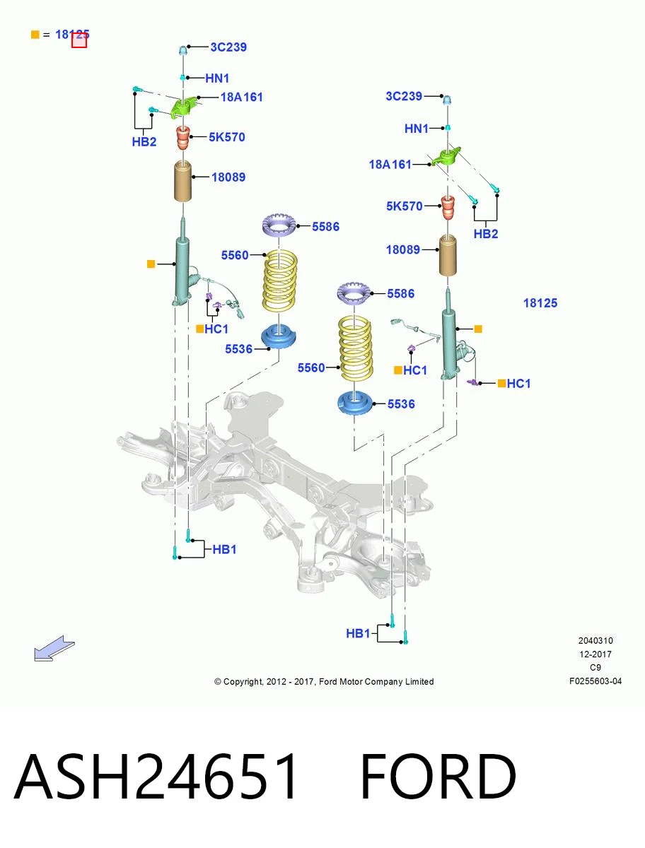 ASH24651 Ford Стойка задняя правая