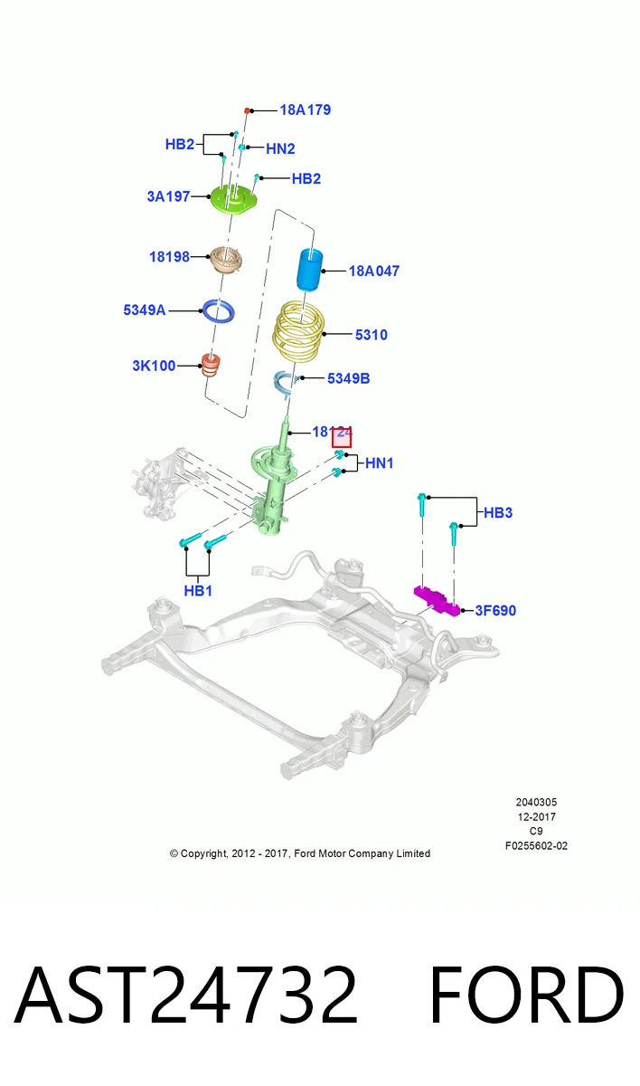 AST24732 Ford Амортизатор передний левый