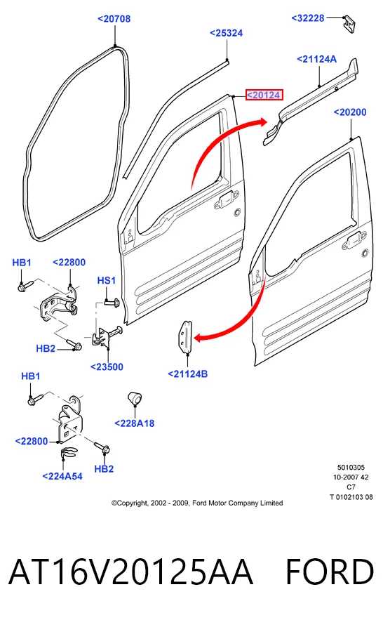  Дверь передняя левая Ford Connect 