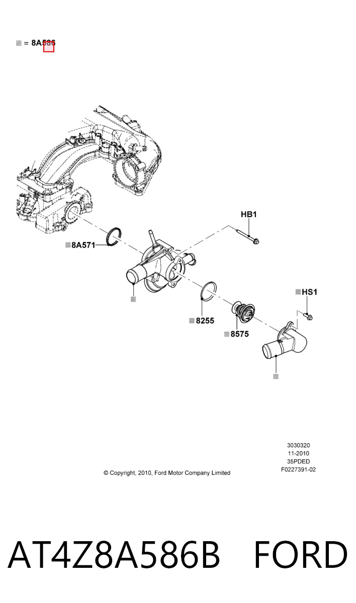 AT4Z8A586B Ford Авто термостат