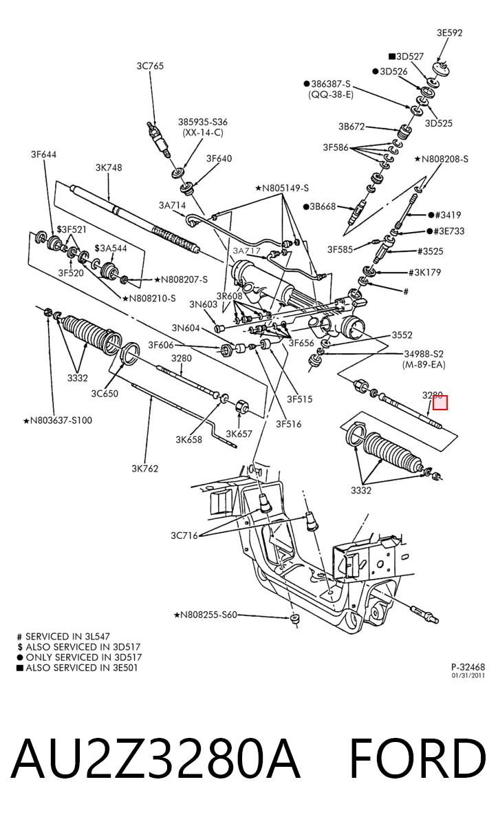 Рулевая тяга ZZP03224X Mazda