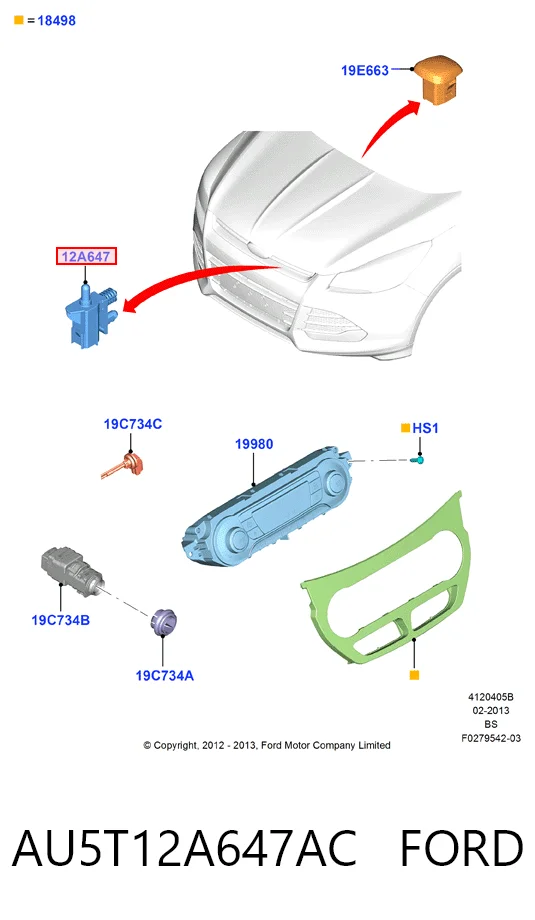 AU5T12A647AC Ford Датчик температуры окружающей среды