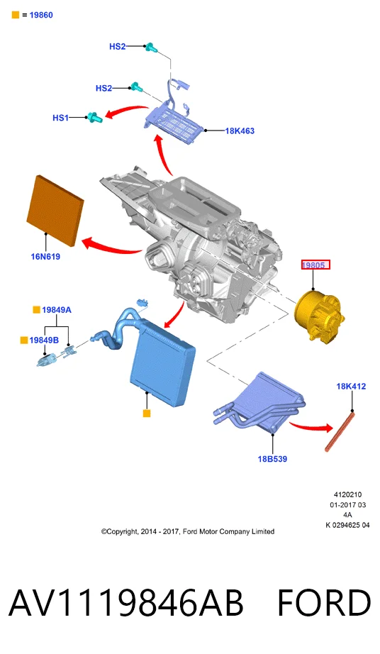 AV1119846AB Ford Электромотор печки