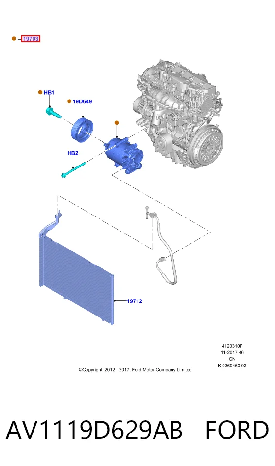 AV1119D629AB Ford Компрессор хладагента