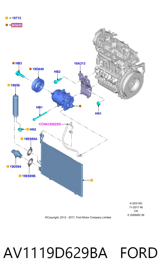 AV1119D629BA Ford Компрессор хладагента