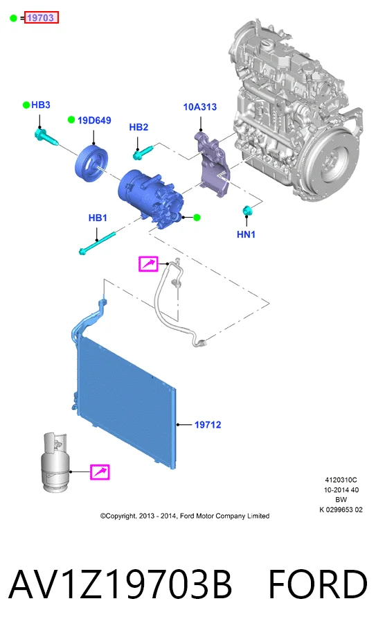 AV1Z19703B Ford Компрессор хладагента