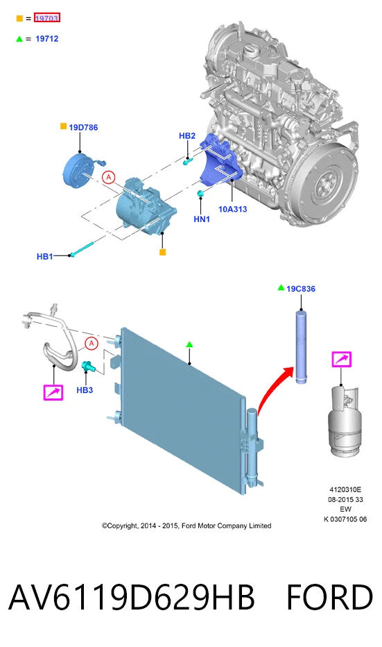 AV6119D629HB Ford Компрессор хладагента