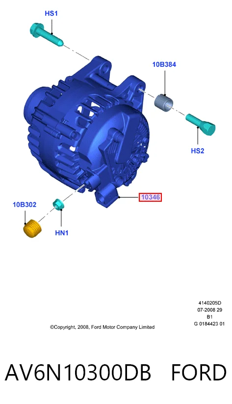 AV6N10300DB Ford Генератор автомобильный