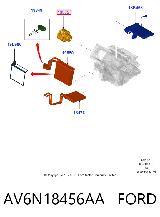 AV6N18456AA Ford Электромотор печки