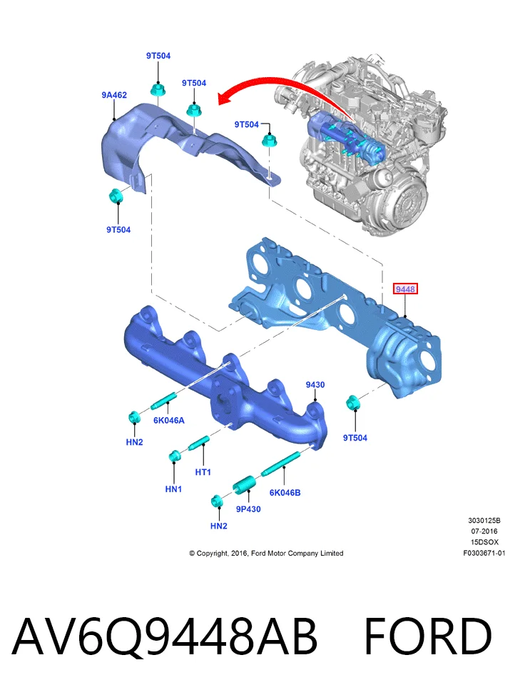 Купить 0349N5 Peugeot/Citroen Прокладка коллектора