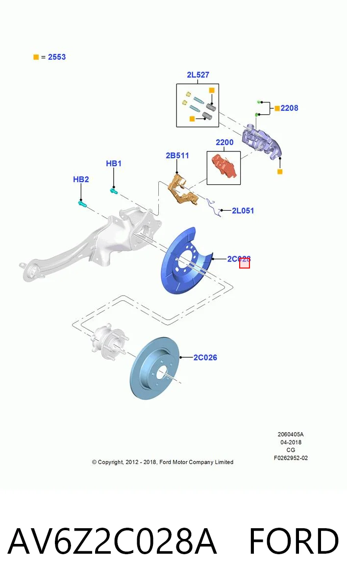 AV6Z2C028A Ford Пыльник тормозного диска заднего