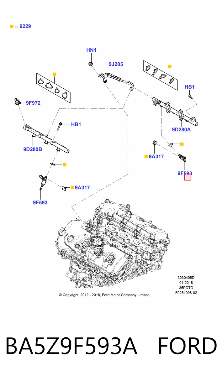 BA5Z9F593A Ford Топливные форсунки