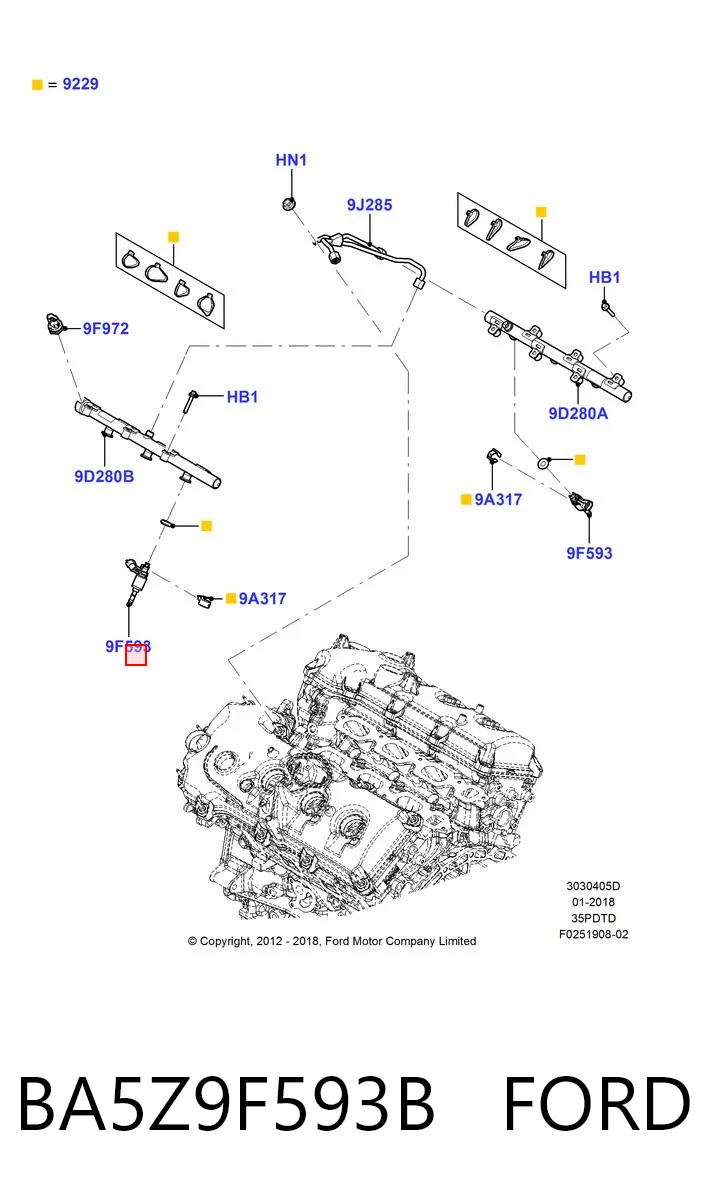 BA5Z9F593B Ford Топливные форсунки