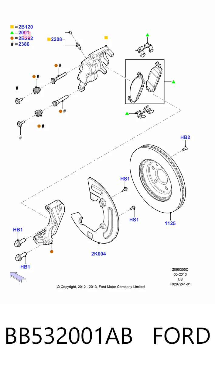BB532001AB Ford Колодки передние