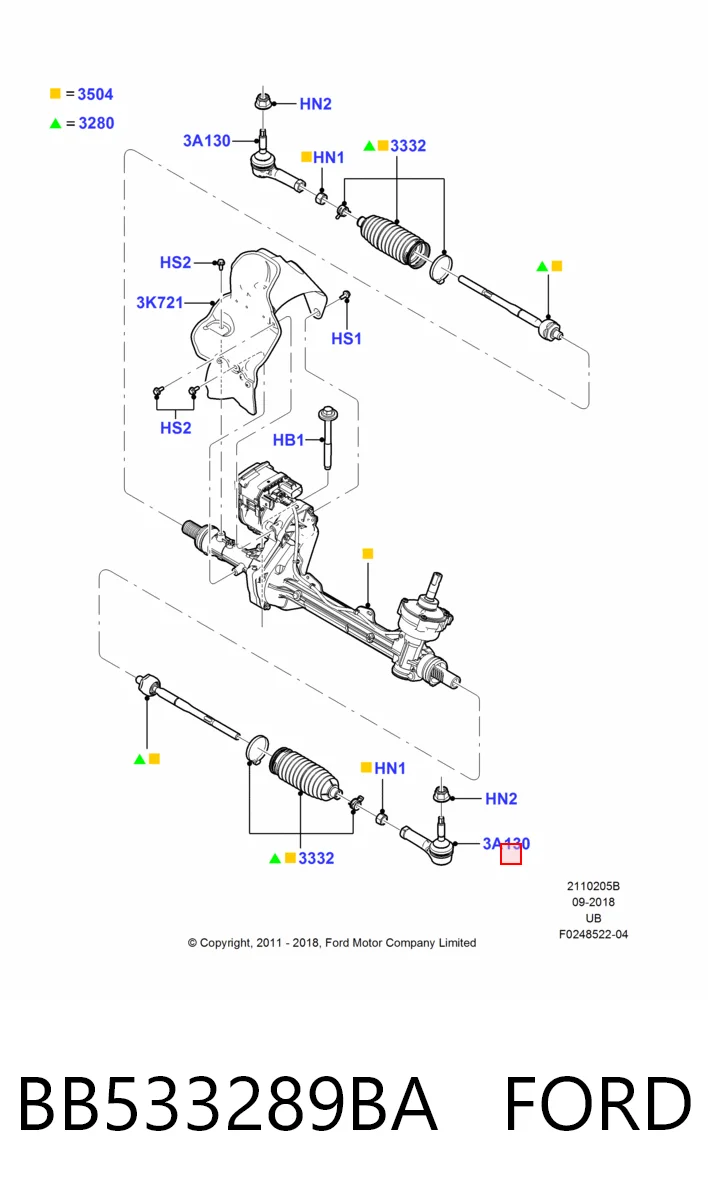 BB533289BA Ford Наружный наконечник рулевой тяги