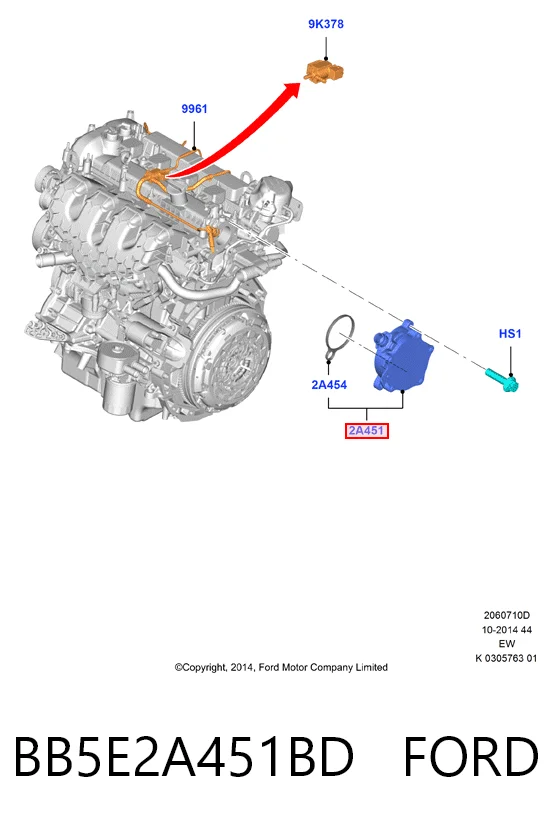 BB5E2A451BD Ford Механический вакуумный насос