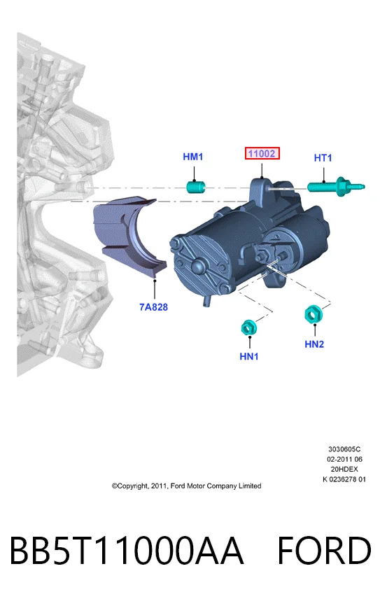 BB5T11000AA Ford Стартер автомобиля
