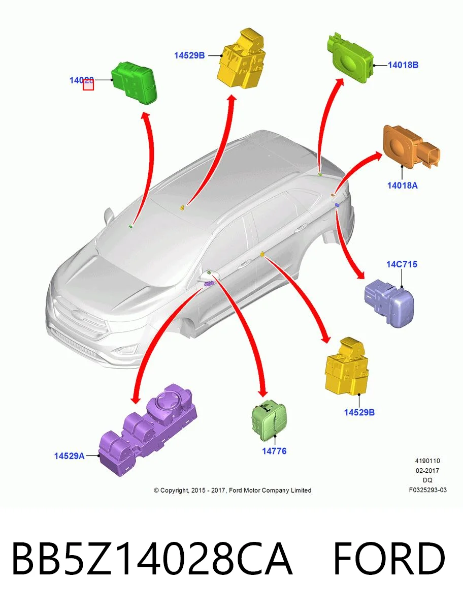 BB5Z14028CA Ford Кнопка центрального замка