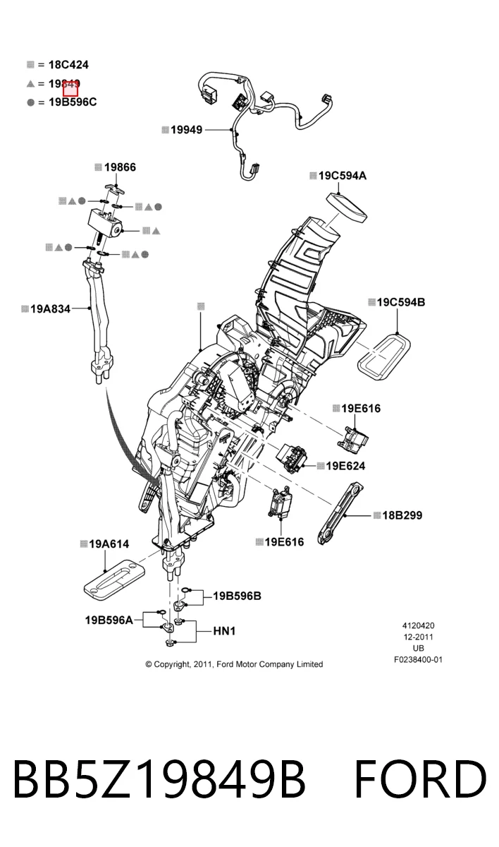 BB5Z19849B Ford Терморегулирующий вентиль кондиционера