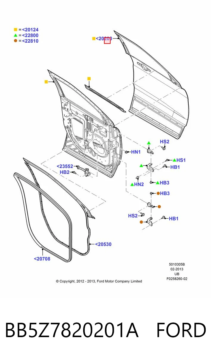 Водительская дверь на Ford Explorer  U5