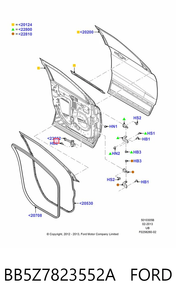 BB5Z7823552A Ford Ограничитель открывания двери