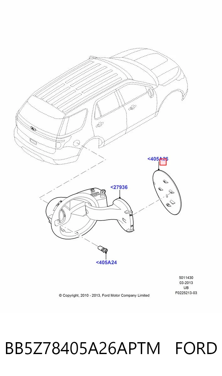 BB5Z78405A26APTM Ford Дверка бензобака