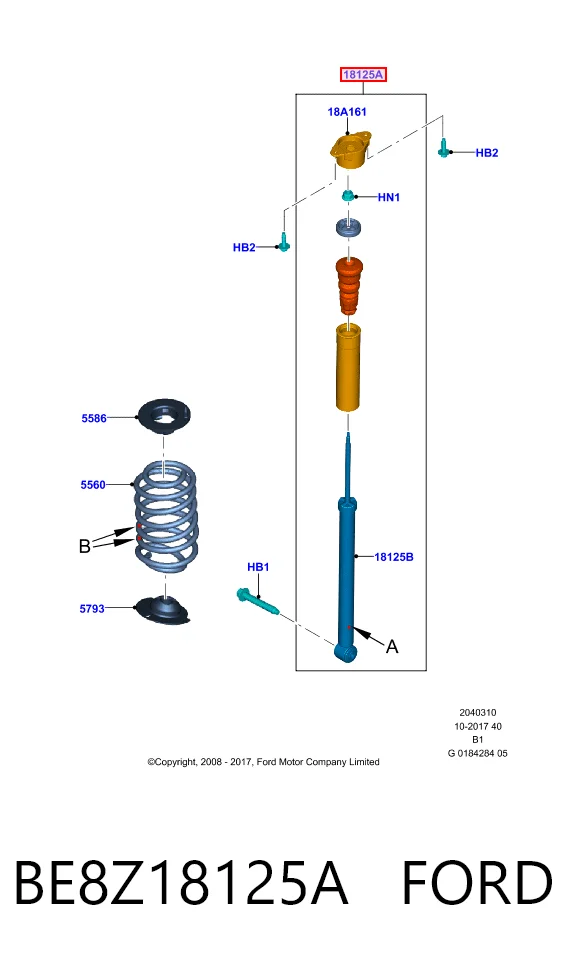 BE8Z18125A Ford Амортизаторы задние