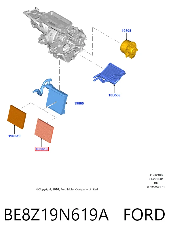 BE8Z19N619A Ford Внутрисалонный фильтр