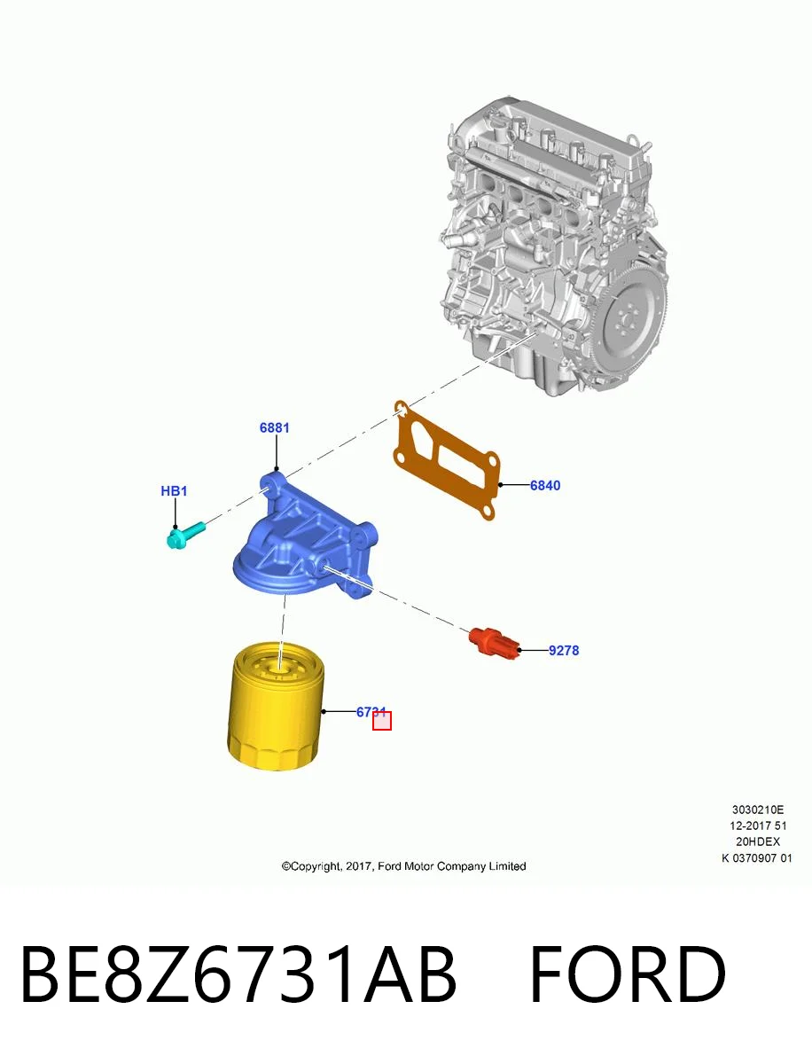 BE8Z6731AB Ford Масляный фильтр двигателя