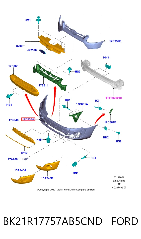 32N1072 Polcar Бампер передний в сборе