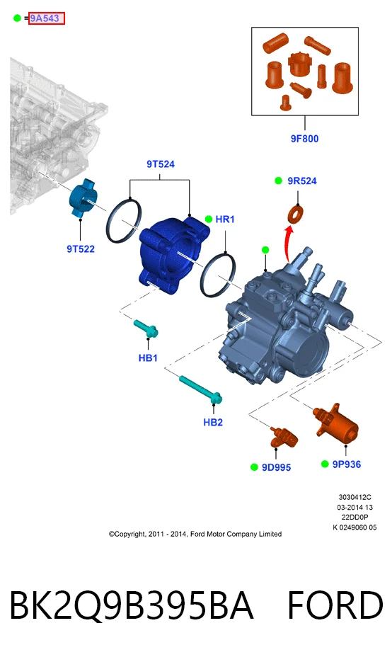 BK2Q9B395BA Ford Насос топливный высокого давления (ТНВД)