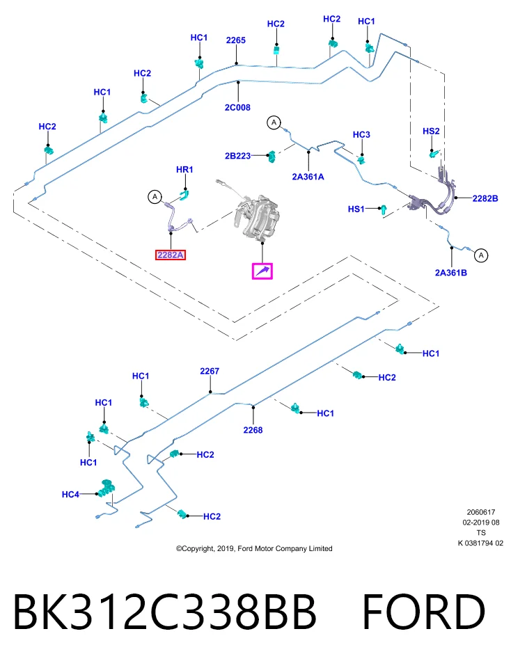 Шланг тормозной задний Ties F0459