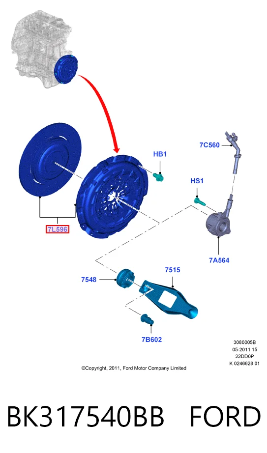 BK317540BB Ford Сцепление в сборе