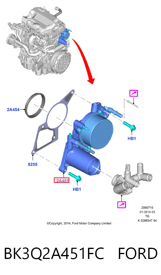 BK3Q2A451FC Ford Механический вакуумный насос