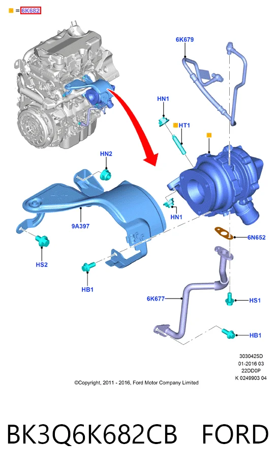 BK3Q6K682CB Ford Турбонаддув