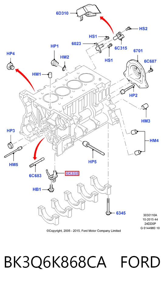 BK3Q6K868CA Ford Форсунка масляная