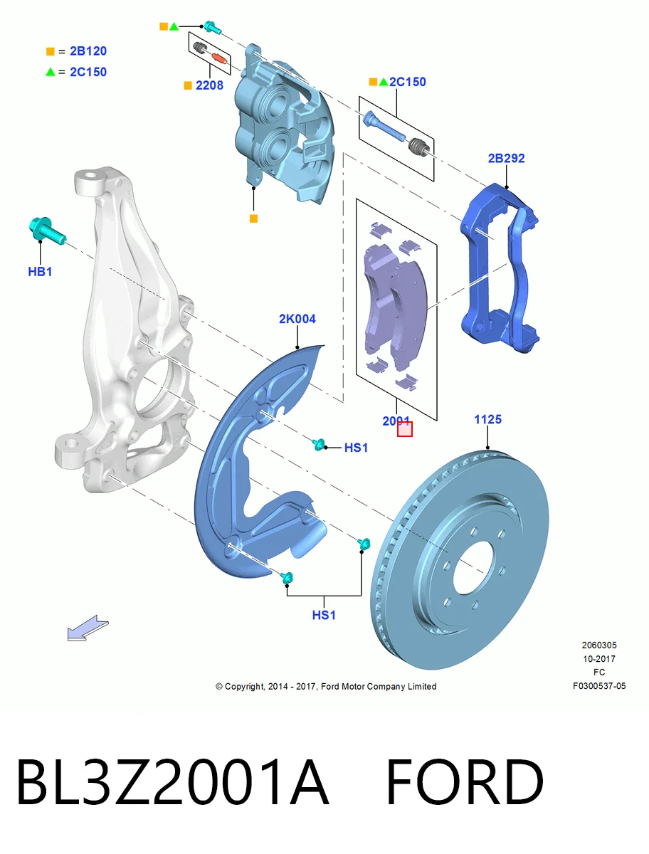 BL3Z2001A Ford Колодки передние