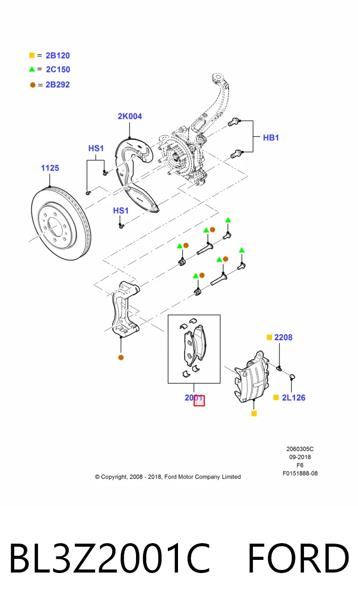 BL3Z2001C Ford Колодки передние