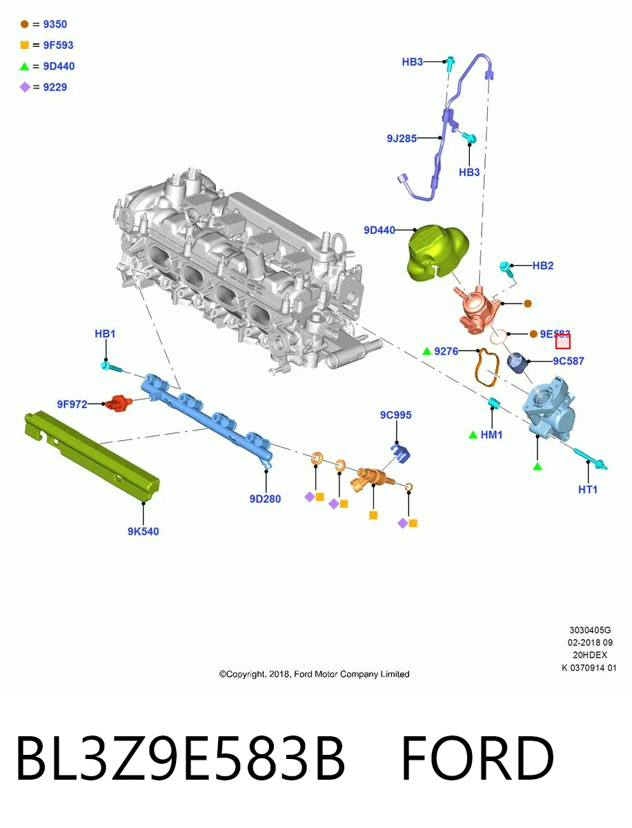 BL3Z9E583B Ford Прокладка топливного насоса ТНВД