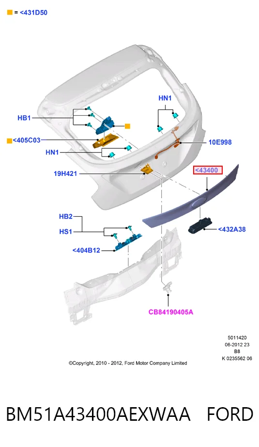 Молдинг двери багажника HMPBM51A43400AEXWAA Hmpx