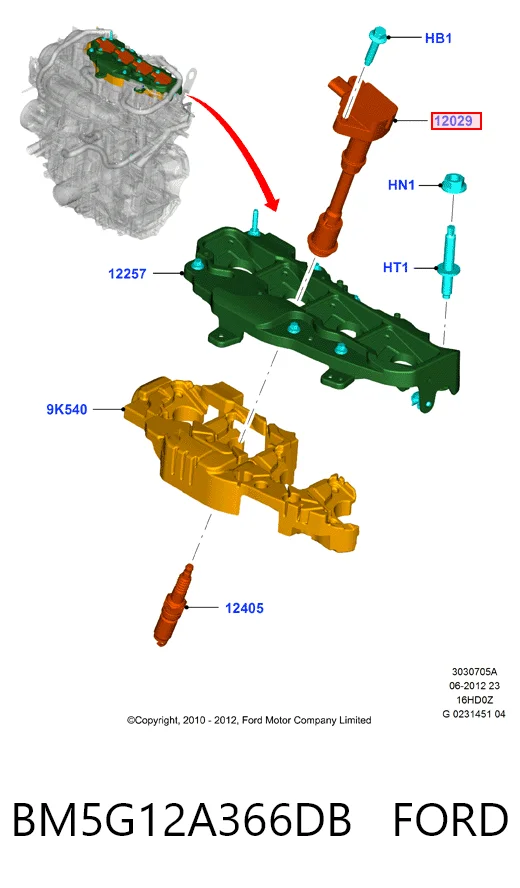 BM5G12A366DB Ford Катушка зажигания