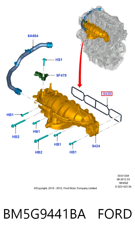  Прокладка впускного коллектора на Ford Galaxy II CA1 WA6