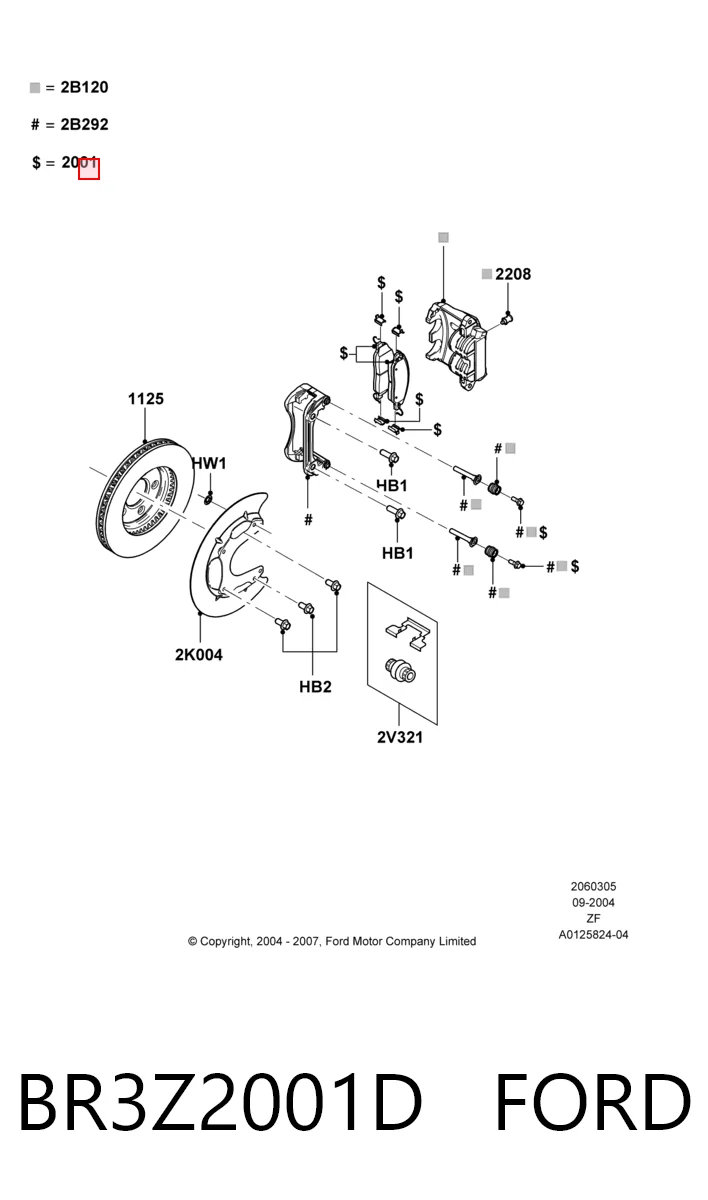 BR3Z2001D Ford Колодки передние