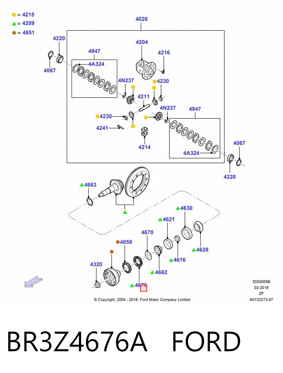 BR3Z4676A Ford Сальник заднего хвостовика редуктора 