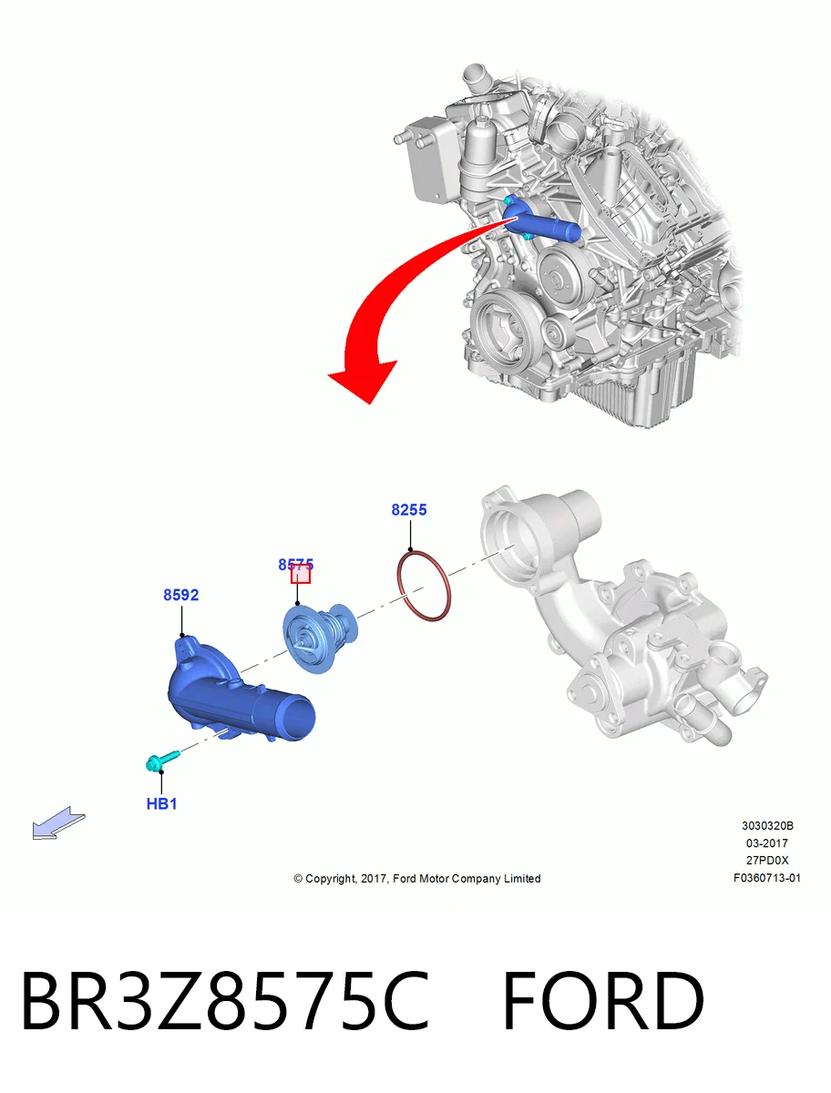 Авто термостат на Ford Edge II CD539