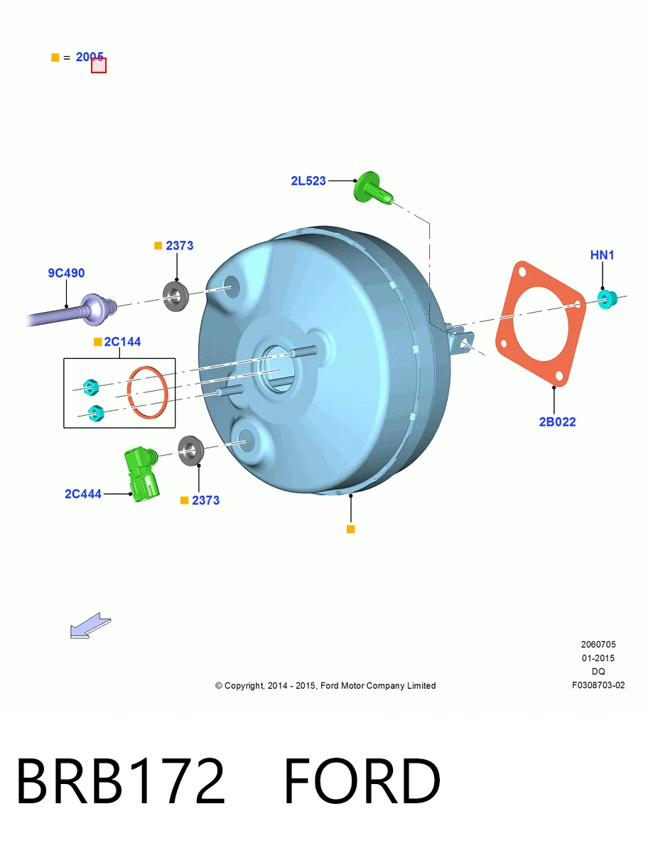 Усилитель тормоза вакуумный на Ford Edge II CD539