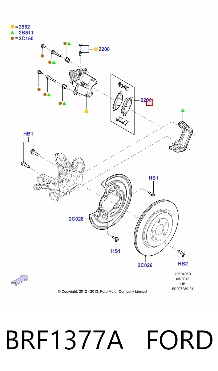 Колодки дисковые  Ford Explorer внедорожник (U5) (2011 - 2019) цена, от 30.69 USD
