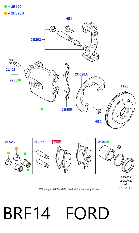 BRF14 Ford Колодки передние
